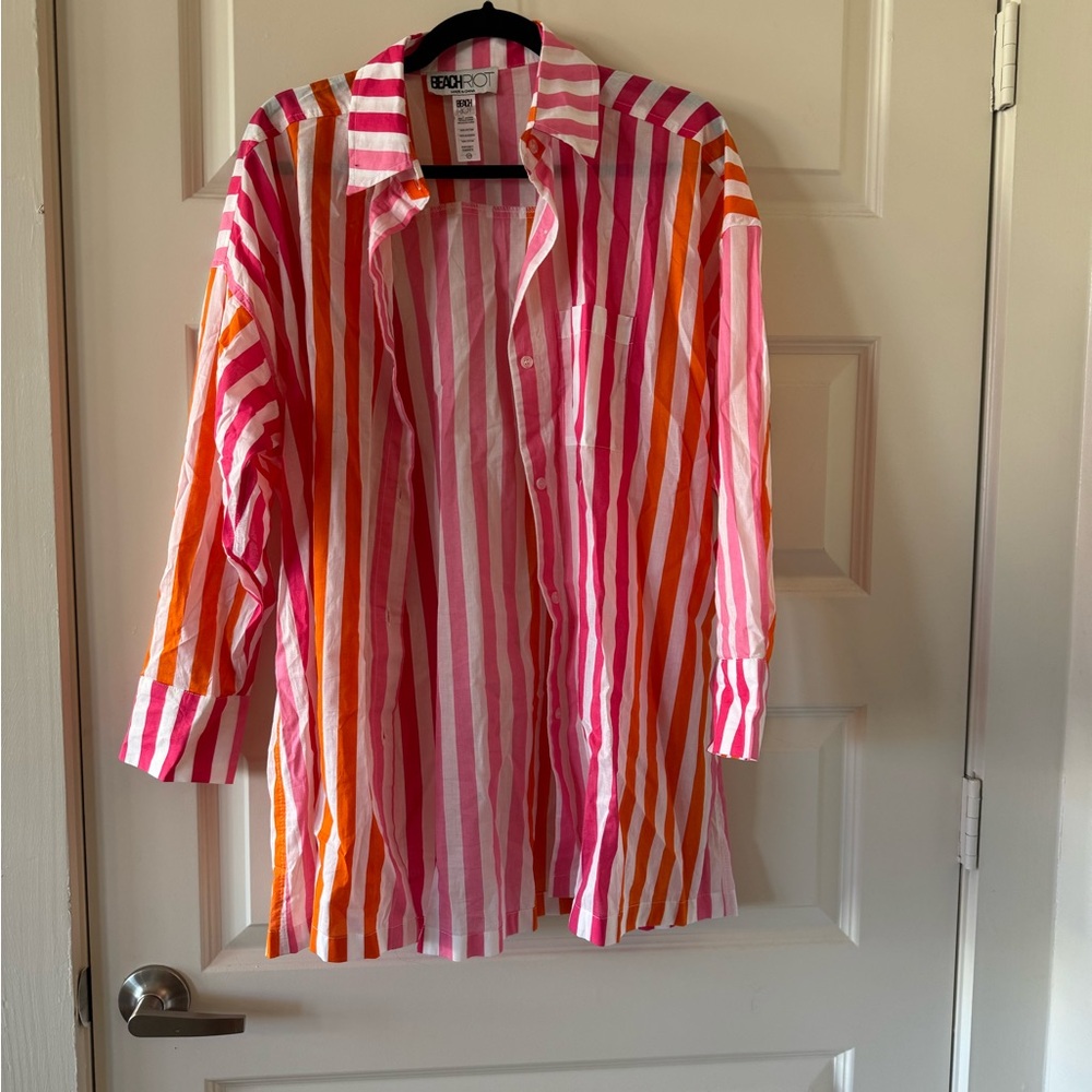 Colorful Striped Button-Up Shirt